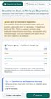 Print real do Checklist de Sinais de Alerta por Diagnóstico dentro do app